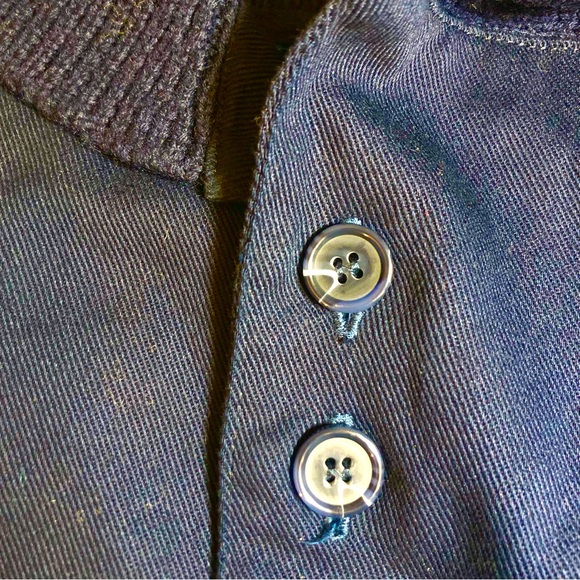 Schott NYC 100% Wool Navy Sweater Quarter Button size Large - Picture 12 of 12